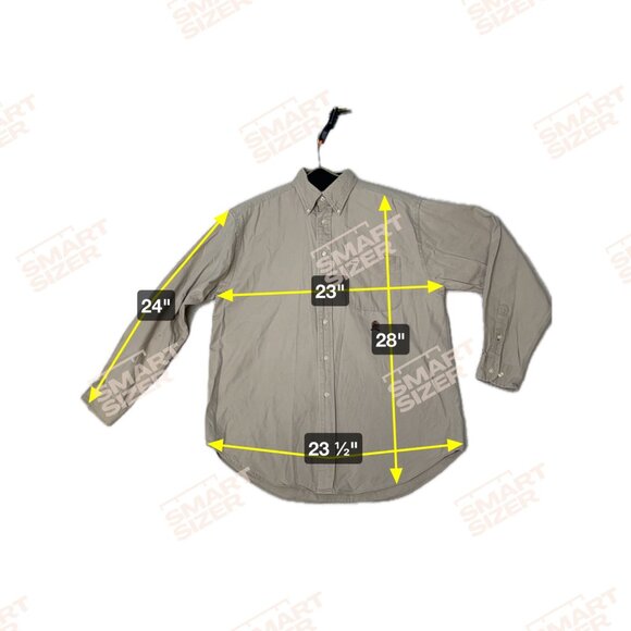 Tommy Hilfiger Mens Med Khaki Long Sleeve Button Down Shirt Crest Logo Cotton - Picture 11 of 11